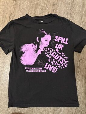 Olivia Rodrigo 'Spill Ur Guts' Black & Pink Tour Tee